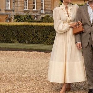 ZIMMERMANN CREAM BOTANICA RUFFLED GOWN - SIZE 1